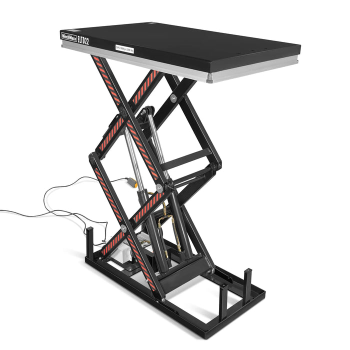 2200 lbs Capacity Stationary Electric Hydraulic Double Scissor Lift Table - 51.2" x 32.3" Platform, 70.1" Lift Height, UL Certified Motor, ELTD22