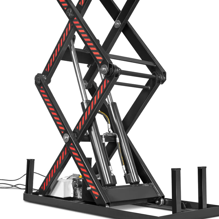 2200 lbs Capacity Stationary Electric Hydraulic Double Scissor Lift Table - 51.2" x 32.3" Platform, 70.1" Lift Height, UL Certified Motor, ELTD22