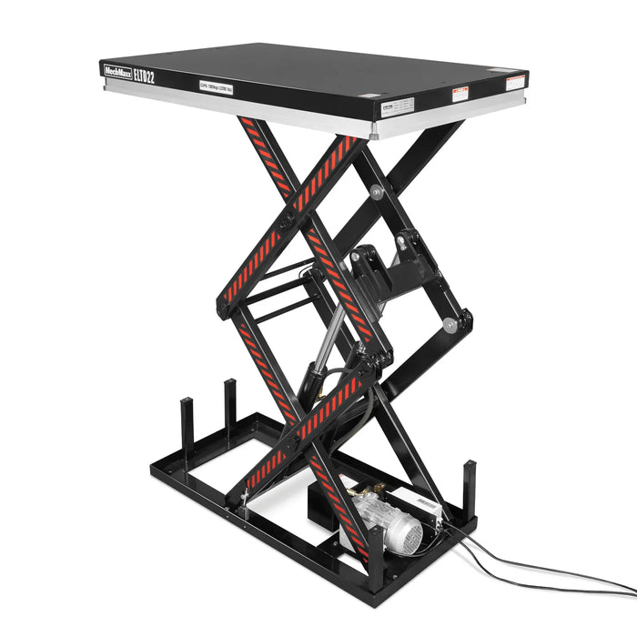 2200 lbs Capacity Stationary Electric Hydraulic Double Scissor Lift Table - 51.2" x 32.3" Platform, 70.1" Lift Height, UL Certified Motor, ELTD22