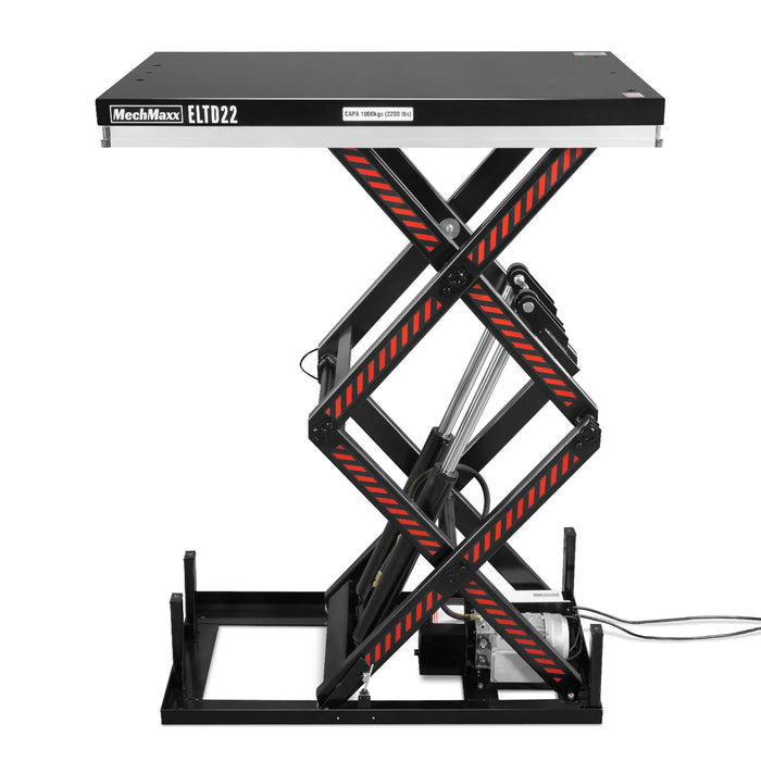 2200 lbs Capacity Stationary Electric Hydraulic Double Scissor Lift Ta — dimensions diagram