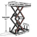 2200 lbs Capacity Stationary Electric Hydraulic Double Scissor Lift Table - 51.2" x 32.3" Platform, 70.1" Lift Height, UL Certified Motor, ELTD22