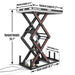 2200 lbs Capacity Stationary Electric Hydraulic Double Scissor Lift Ta — angle view