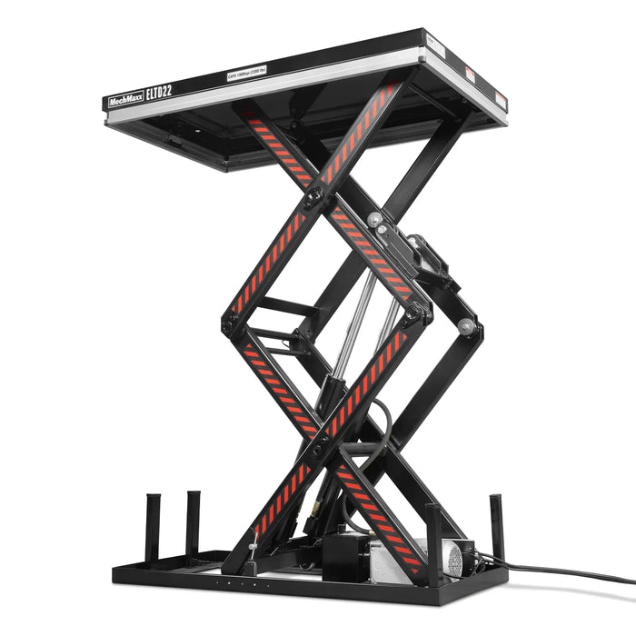 2200 lbs Capacity Stationary Electric Hydraulic Double Scissor Lift Table - 51.2" x 32.3" Platform, 70.1" Lift Height, UL Certified Motor, ELTD22