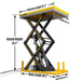 2200 lbs Capacity Stationary Electric Hydraulic Double Scissor Lift Table - 51.2" x 32.3" Platform, 70.1" Lift Height, UL Certified Motor, ELTD22