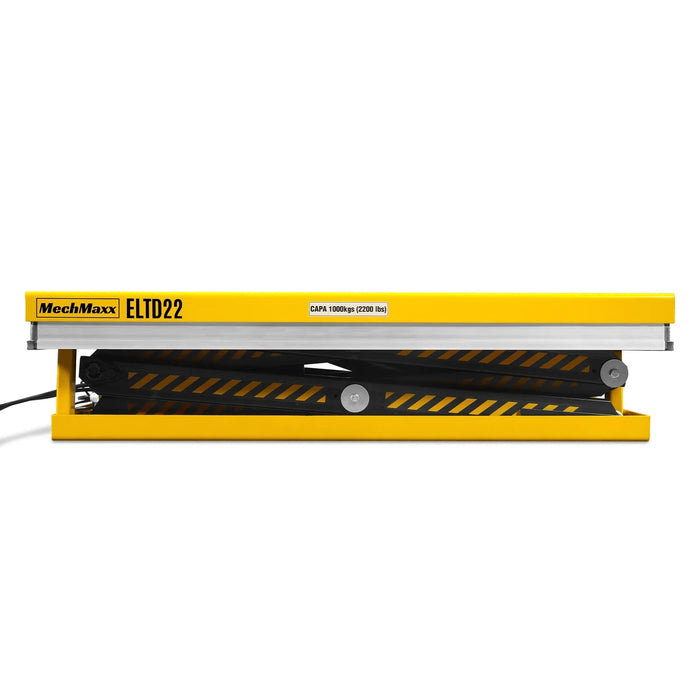 2200 lbs Capacity Stationary Electric Hydraulic Double Scissor Lift Table - 51.2" x 32.3" Platform, 70.1" Lift Height, UL Certified Motor, ELTD22