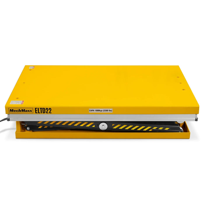 2200 lbs Capacity Stationary Electric Hydraulic Double Scissor Lift Table - 51.2" x 32.3" Platform, 70.1" Lift Height, UL Certified Motor, ELTD22