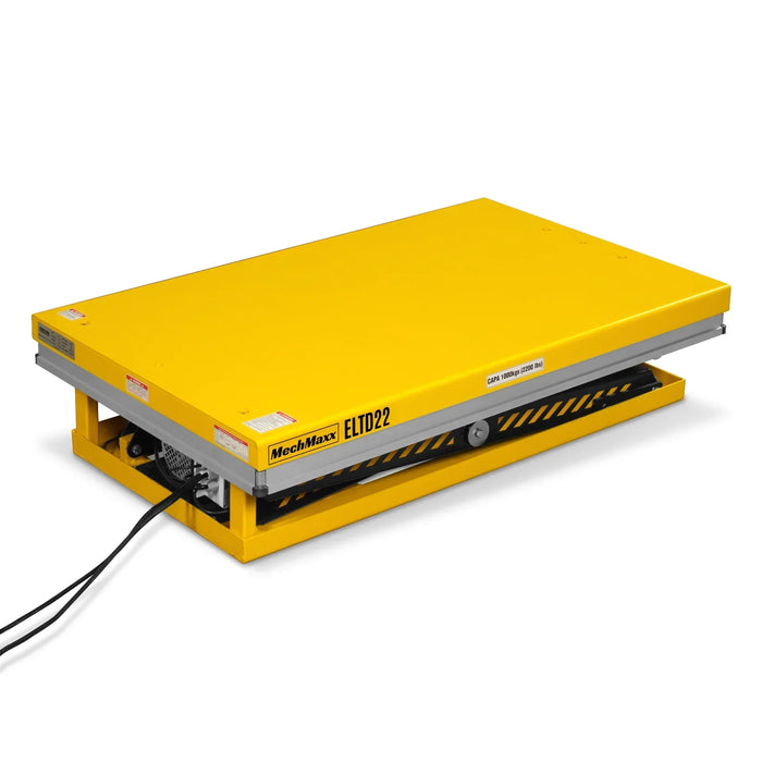 2200 lbs Capacity Stationary Electric Hydraulic Double Scissor Lift Table - 51.2" x 32.3" Platform, 70.1" Lift Height, UL Certified Motor, ELTD22