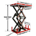 2200 lbs Capacity Stationary Electric Hydraulic Double Scissor Lift Table - 51.2" x 32.3" Platform,  70.1" Lift Height,  UL Certified Motor,  ELTD22
