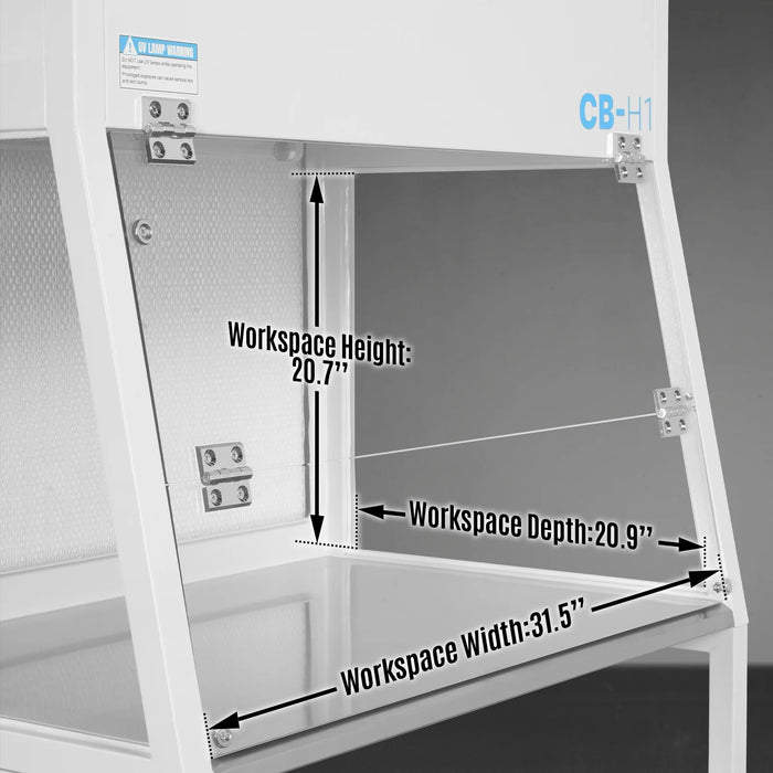 33.9″ Wide CB-H1 Horizontal Laminar Flow Clean Bench with HEPA Filtrat — detail view