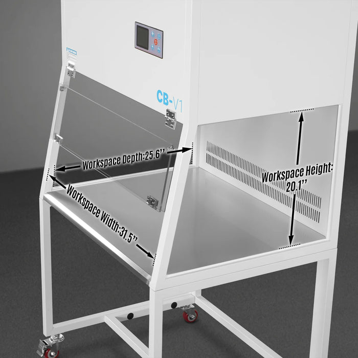 33.9″ Wide CB-V1 Vertical Laminar Flow Clean Bench with HEPA Filtratio — detail view
