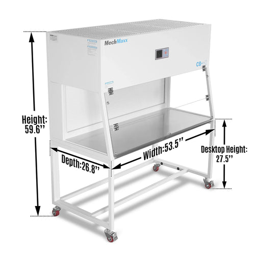 53.5″ Wide CB-H2 Horizontal Laminar Flow Clean Bench with HEPA Filtrat — angle view