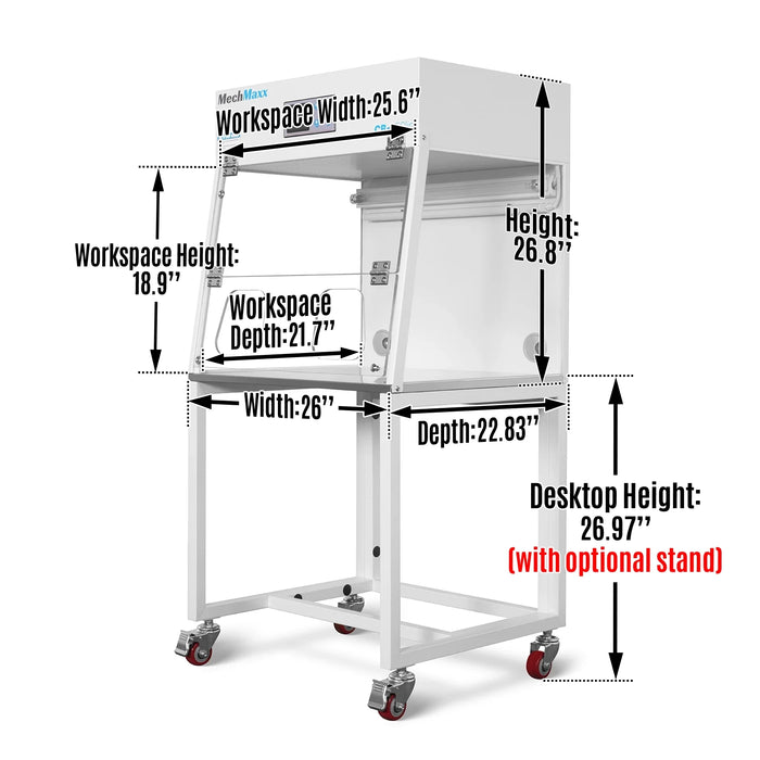 26" Wide CB-65Slim Desktop Vertical Laminar Flow Clean Bench with HEPA — view 24