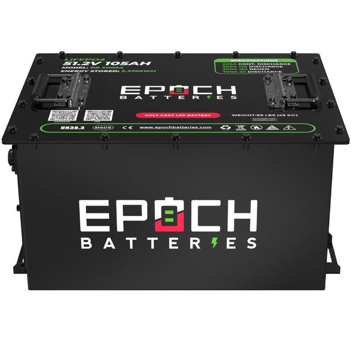 Epoch 48V 105Ah LiMax Series golf cart battery — front view