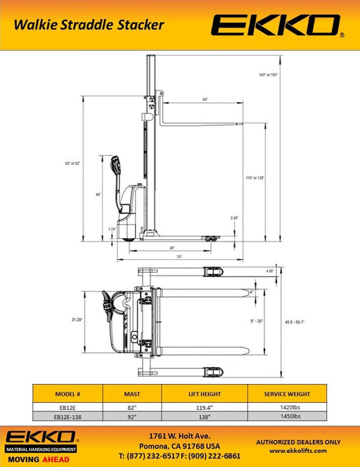EKKO EB12E-138 material handling equipment