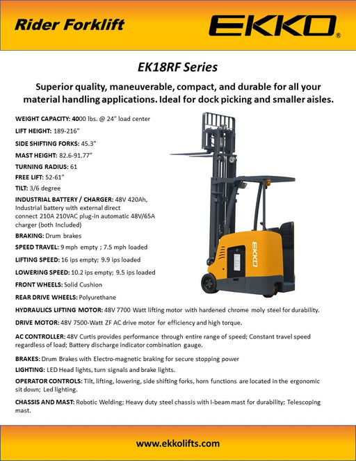 EKKO EK18RF material handling equipment