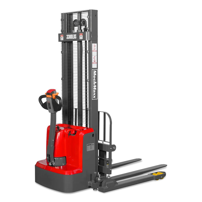 3300lbs Electric Straddle Stacker,  118" Lift,  Adjustable Legs & Fork — view 25