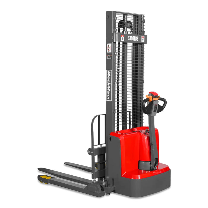 3300lbs Electric Straddle Stacker,  118" Lift,  Adjustable Legs & Fork — view 23