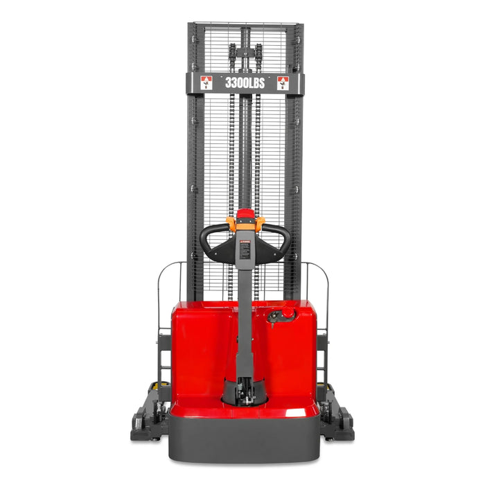 3300lbs Electric Straddle Stacker,  118" Lift,  Adjustable Legs & Fork — view 24