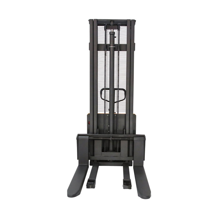Xilin CDD15BE-118 semi-electric stacker side angle view