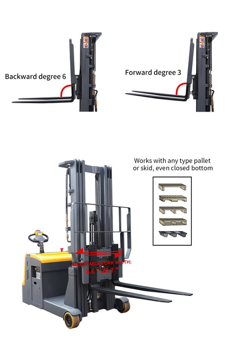 Xilin CPD15W counterbalanced stacker side profile view