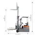 Xilin CPD15SE-197 3 wheel electric forklift fork and load detail