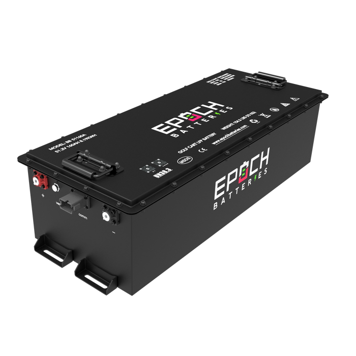 Epoch 48V 160Ah LiMax Series golf cart kit — terminal close-up