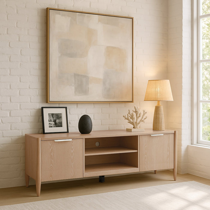 Alpine Furniture Cleo Sinclair TV Console, Natural