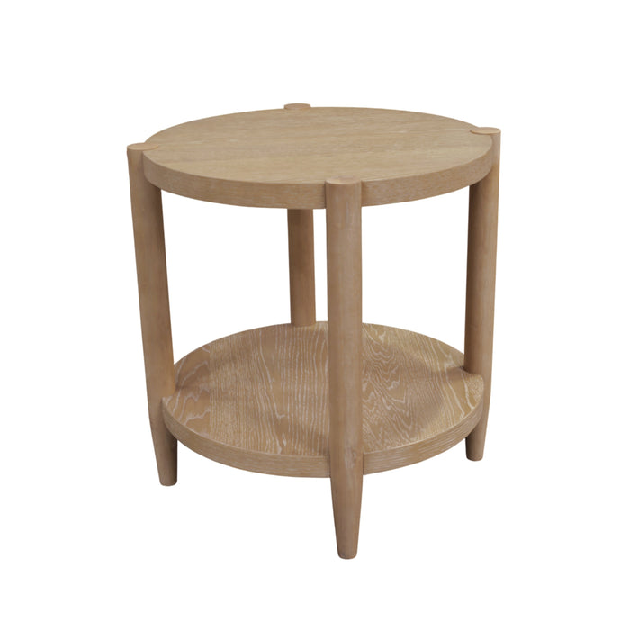 Alpine Furniture Cleo Sinclair Round End Table, Natural
