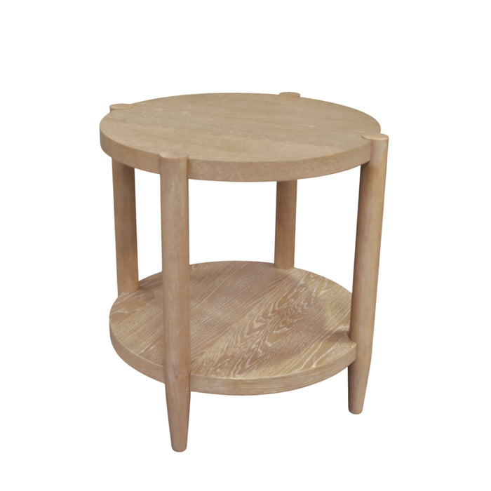 Alpine Furniture Cleo Sinclair Round End Table, Natural