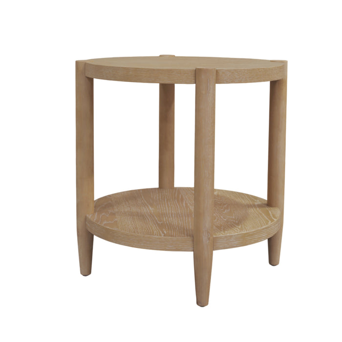 Alpine Furniture Cleo Sinclair Round End Table, Natural