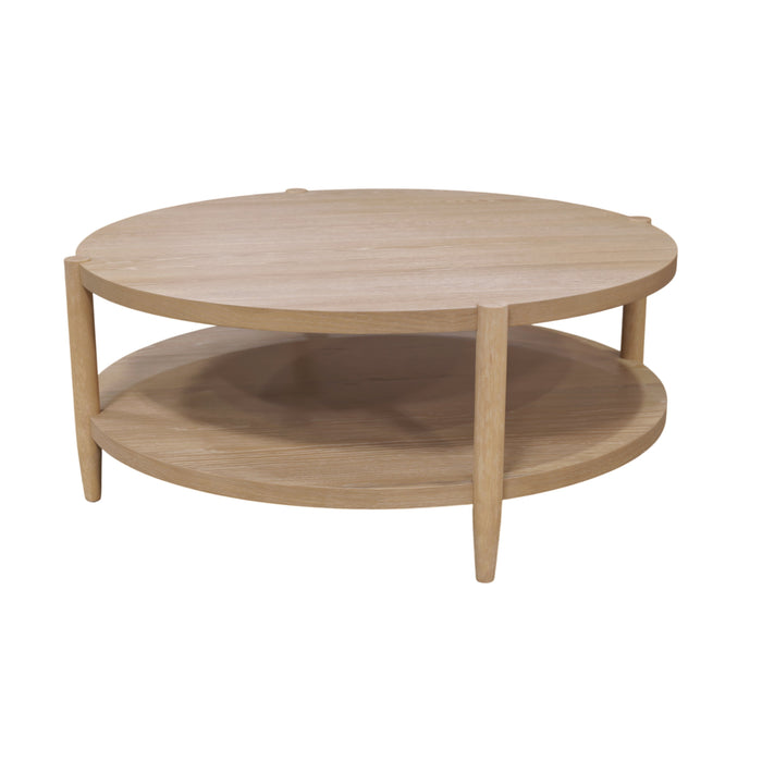 Alpine Furniture Cleo Sinclair Round Coffee Table, Natural