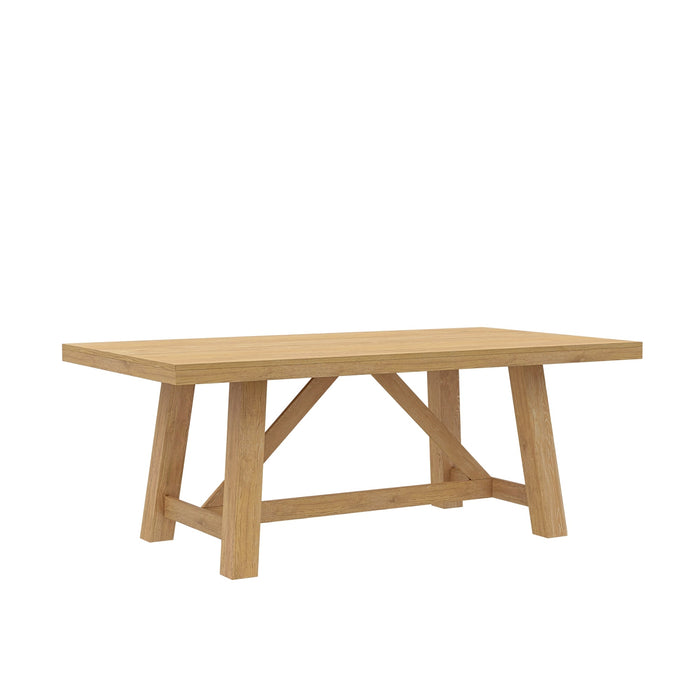Alpine Furniture Cleo Eleanor Trestle Dining Table, Natural