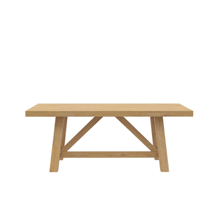 Alpine Furniture Cleo Eleanor Trestle Dining Table, Natural