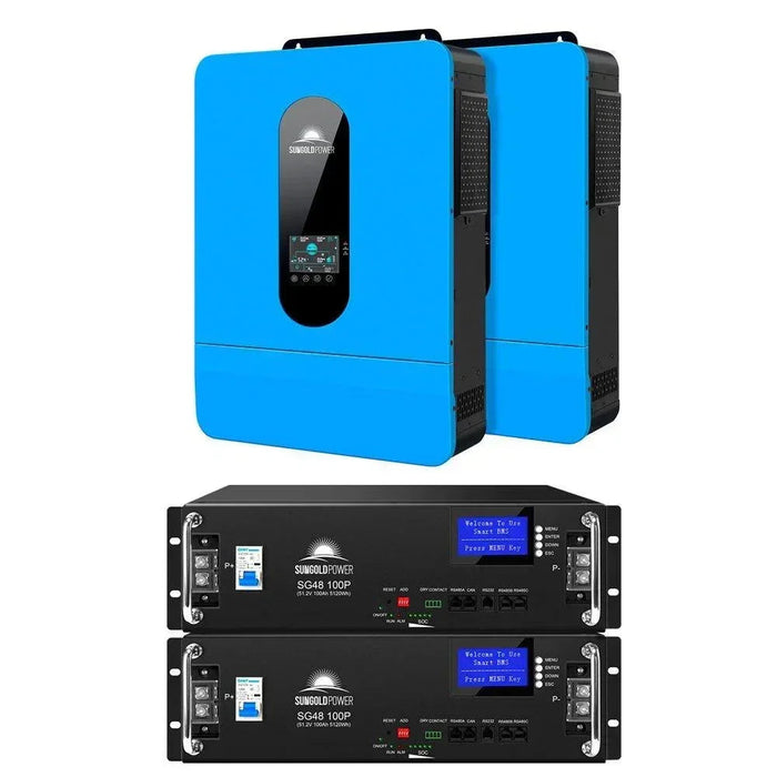 Green Vista Living Sungold Power 13000W 48V Solar Charge Inverter Split Phase + Wifi Monitor (2 Units... - Installation View