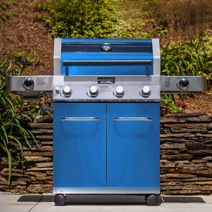 Monument Grills 35633B | Matte Blue Infrared Propane Gas Grill - Alternate View