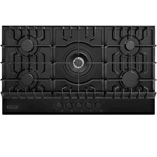 Empava EMPV-36GC27-GX 36 inch built-in gas cooktop in black with 5 burners