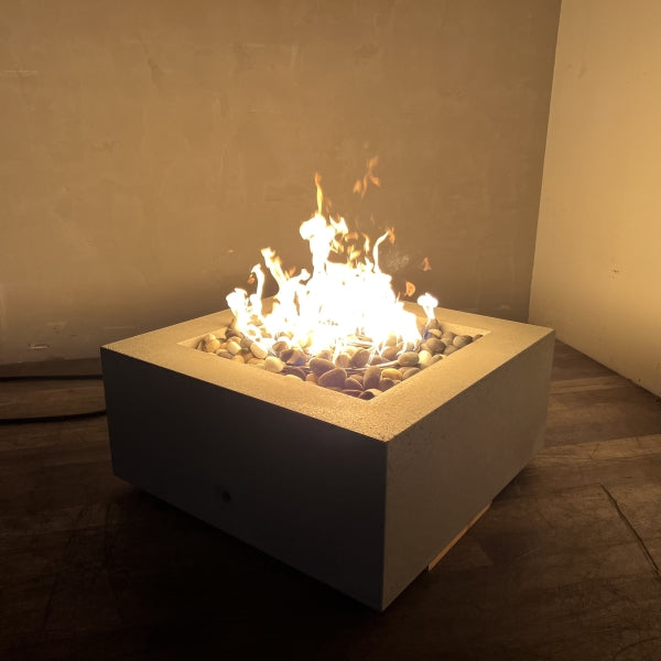 Starfire Designs Gravity 36" Square Concrete Gas Fire Pit - Rustic Natural Grey - IN STOCK Starfire Designs