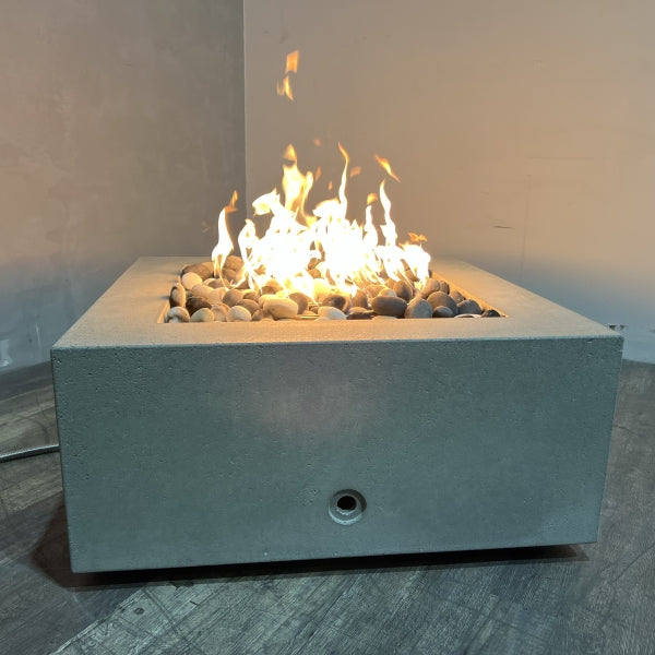 Starfire Designs Gravity 36" Square Concrete Gas Fire Pit - Rustic Natural Grey - IN STOCK Starfire Designs