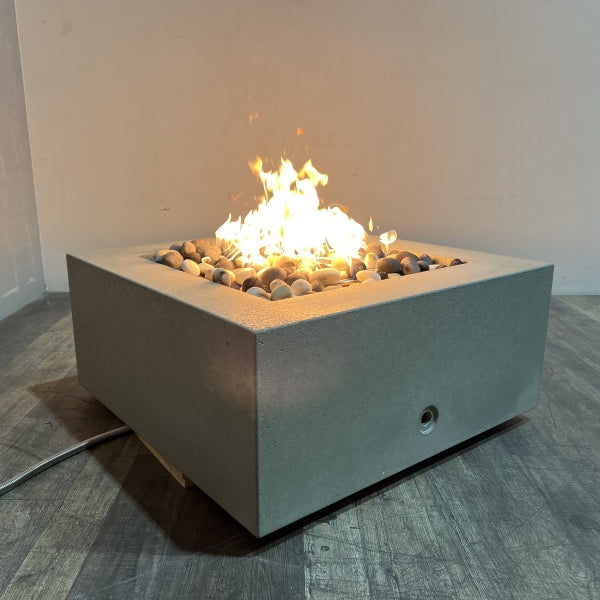 Starfire Designs Gravity 36" Square Concrete Gas Fire Pit - Rustic Natural Grey - IN STOCK Starfire Designs