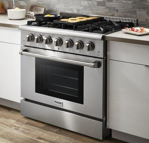 Thor Kitchen 36 in. Propane Gas Burner/Electric Oven Range in Stainless Steel, HRD3606ULP Thor Kitchen