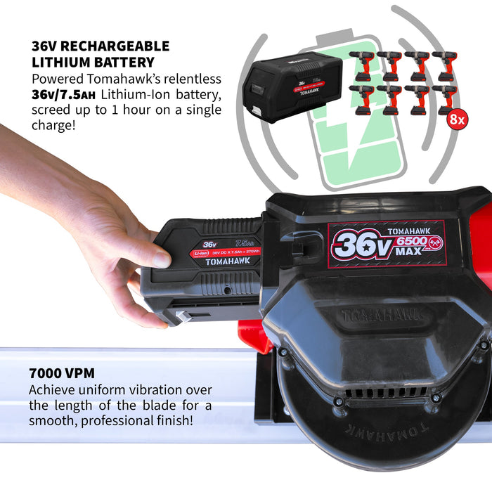Tomahawk Battery Power Screed 36V 7ah Single Aluminum Blade Bundle (Choose 4ft, 6ft, 8ft, 10ft, 12ft, 14ft) - Dimensions