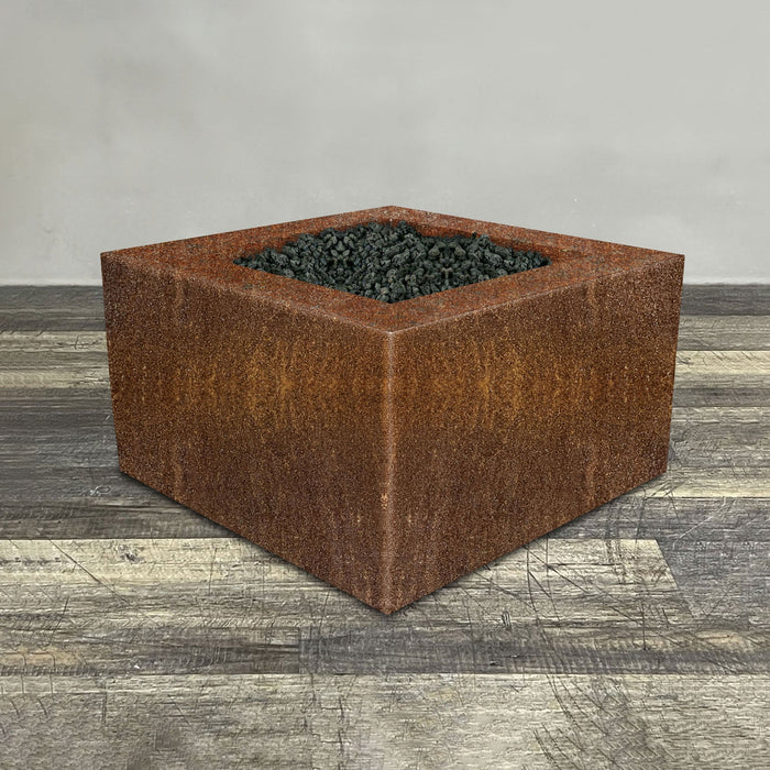 Starfire Designs Metal Gravity 36" Square Corten Steel Gas Fire Pit Starfire Designs