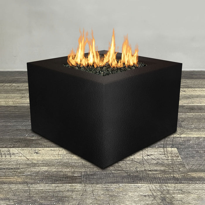 Starfire Designs Gravity Square Powder Coated Steel Gas Fire Pit with Propane Tank Access Door Starfire Designs