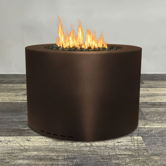 Starfire Designs Gravity Round Powder Coated Steel Gas Fire Pit with Propane Tank Access Door Starfire Designs