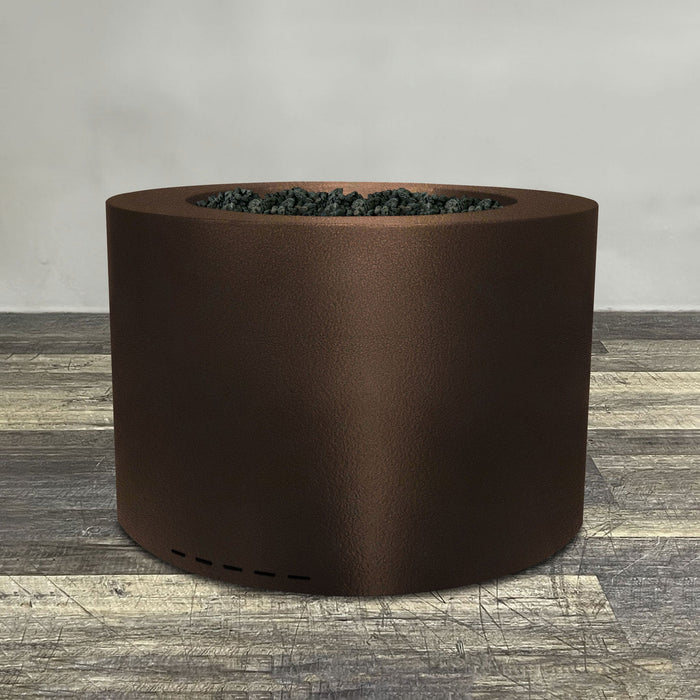 Starfire Designs Gravity Round Powder Coated Steel Gas Fire Pit with Propane Tank Access Door Starfire Designs