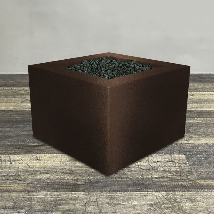 Starfire Designs Gravity Square Powder Coated Steel Gas Fire Pit with Propane Tank Access Door Starfire Designs