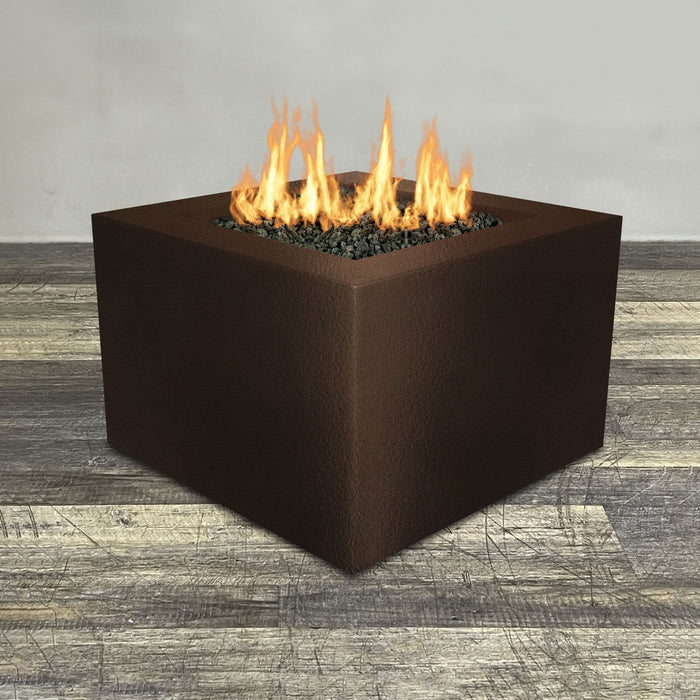 Starfire Designs Gravity Square Powder Coated Steel Gas Fire Pit with Propane Tank Access Door Starfire Designs