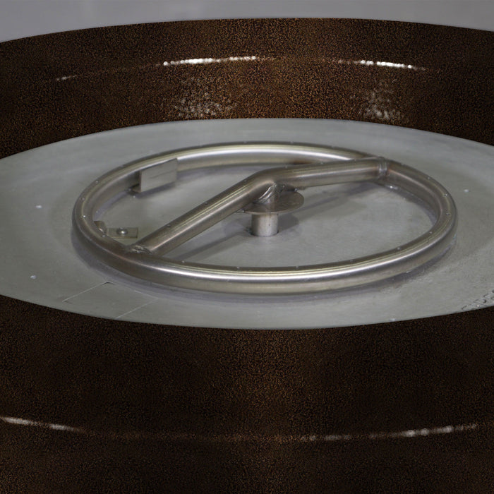 Starfire Designs Gravity Round Powder Coated Steel Gas Fire Pit with Propane Tank Access Door Starfire Designs