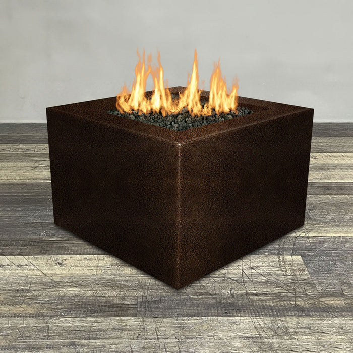 Starfire Designs Gravity Square Powder Coated Steel Gas Fire Pit with Propane Tank Access Door Starfire Designs