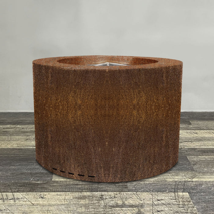 Starfire Designs Metal Gravity 36" Round Corten Steel Gas Fire Pit with Propane Tank Access Door Starfire Designs